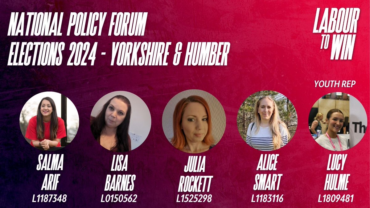 If you're a @UKLabour member in the Yorkshire and Humber region, we are your @labtowin CLP Rep and Youth Rep candidates for the National Policy Forum. It would be fab if you could nominate us at your next CLP meeting. Nomination deadline is 28th June.