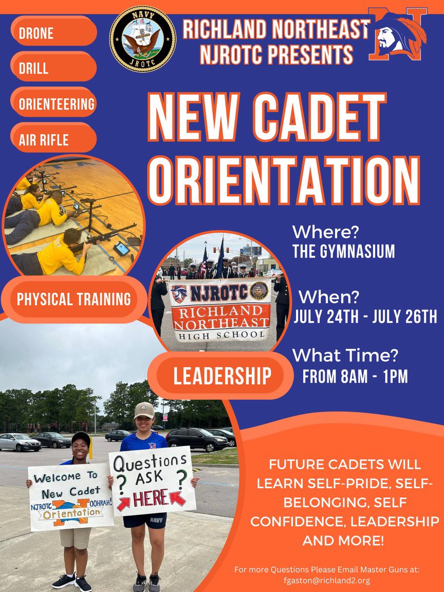 Welcome first year JROTC Cadets reserved your seat and embark on leadership opportunities to grow as a young leader @RNE_Counseling @rne_ib @EgarmanyMardell @RNECavaliers @RNESaber @RNEAthletics @bloodhound_capt