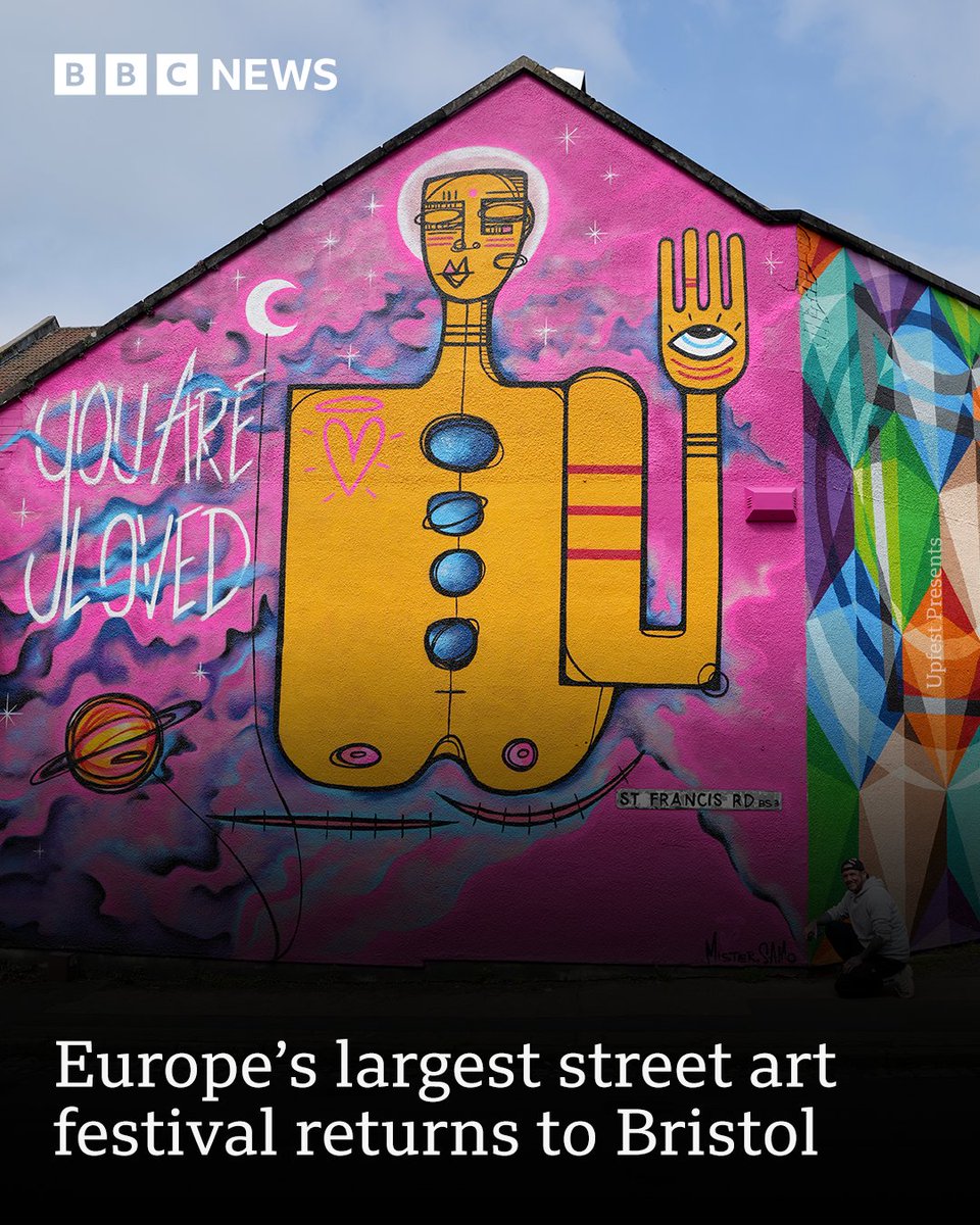 Upfest Presents begins today 🎨🎉 Artists from around the world will be invited to decorate the walls and buildings of BS3 up until 2 June ➡️ bbc.in/4arKGUb