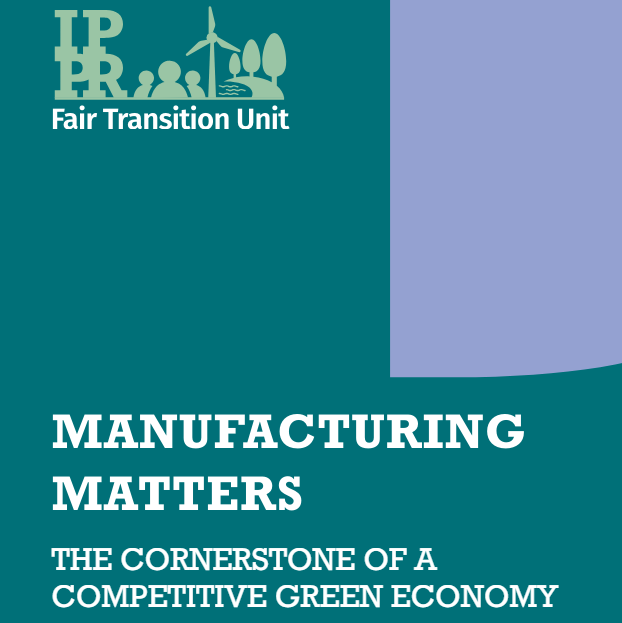 🏆Our #Researchoftheweek goes to @IPPR for their recent report which makes the case for building green manufacturing in the UK. (1/6)🧵⬇️

🔗ippr.org/articles/manuf…