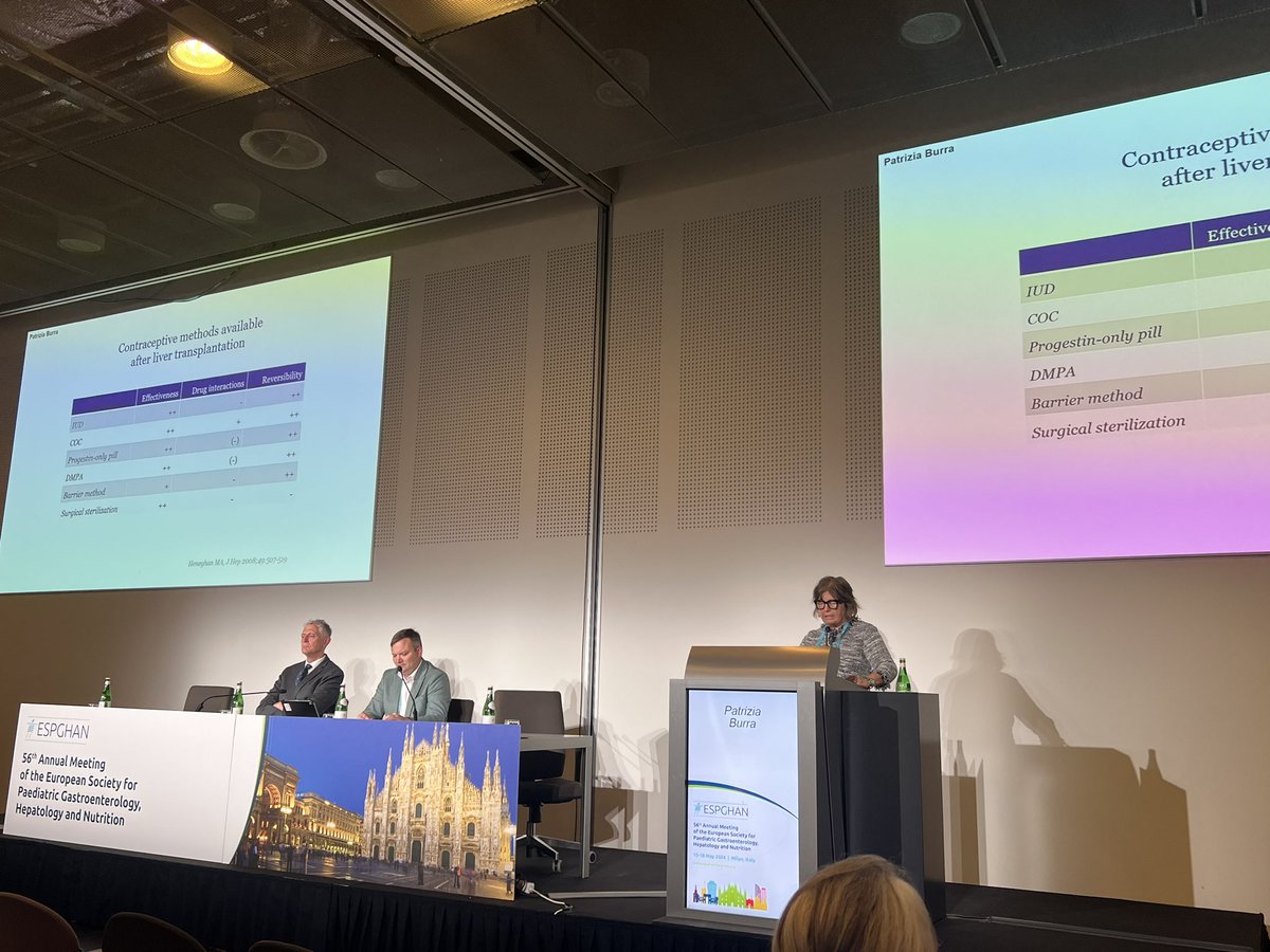 odsuoglu's tweet image. Patrizia Burra has answered highly important questions about critical issues after liver transplantation for those reaching childbearing age during ESPHAN-ELPA joint session chaired by Ulrich Baumann and Marko Korenjak. 
Pregnancy not earlier than 24 months posttransplant is…