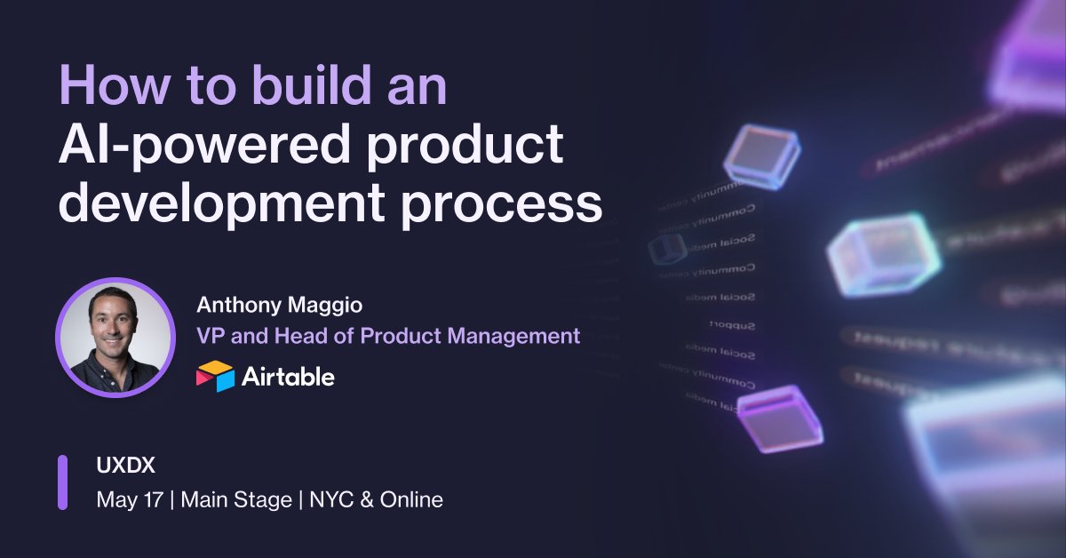 Don’t miss Airtable at #UXDX this week! Swing by our booth to meet our team and see a demo of our latest AI features in action. Also, don’t miss our session where we'll discuss how generative AI is changing how product teams operate! Learn more: ow.ly/m4Vk50RHFBU