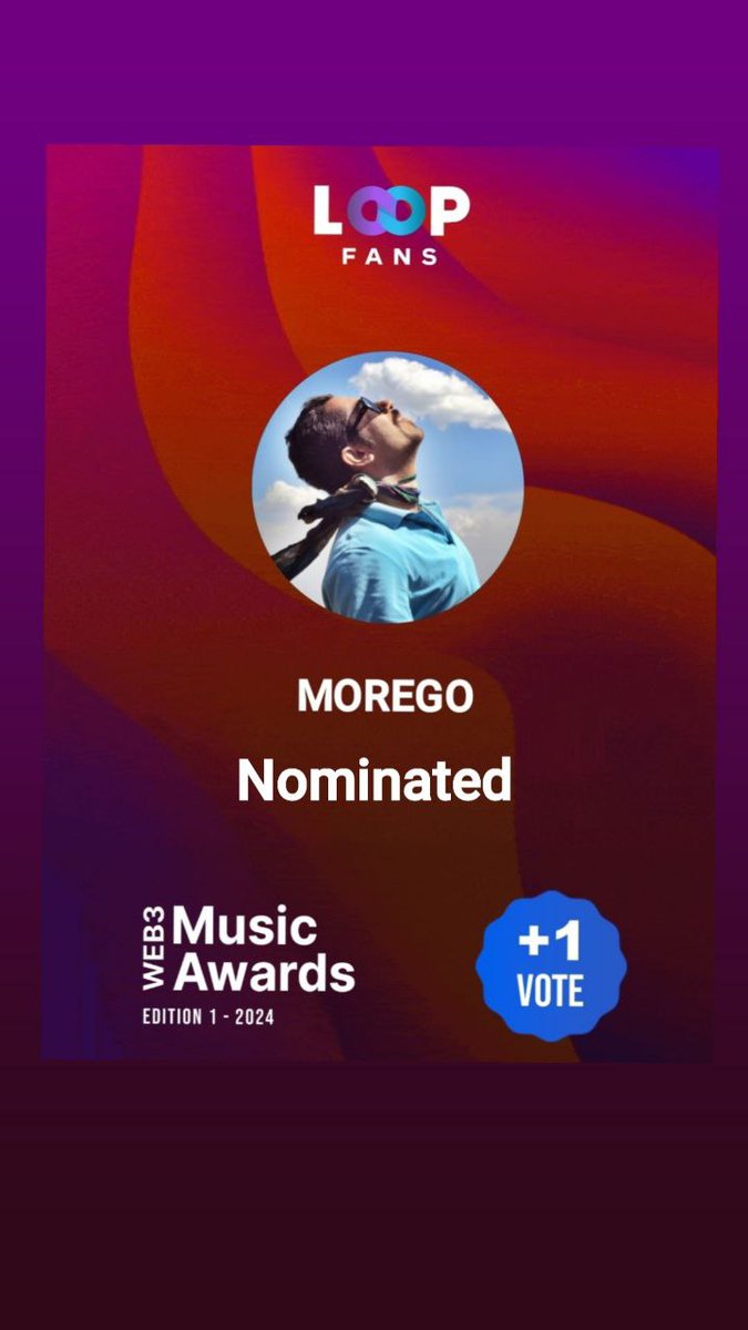 WEB3 MUSIC AWARDS: MOREGO NOMINATED
app.loop.fans/user/morego 
More info soon..
#MusicAwards #Web3MusicAwards #Moregomusic #music #ambient #Electronicmusic #Idm #downtempo #psychill #chillout #psytrance #goatrance