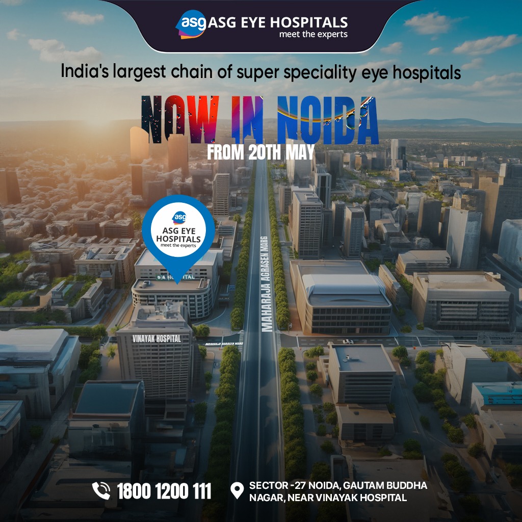 Exciting news for the people of 𝐍𝐨𝐢𝐝𝐚 !
ASG Eye Hospital is thrilled to announce the opening of our new center in Noida. 

📍 𝐋𝐨𝐜𝐚𝐭𝐢𝐨𝐧: 𝐒𝐞𝐜𝐭𝐨𝐫 𝟐𝟕 , 𝐍𝐨𝐢𝐝𝐚
📆 Opening Soon!

#Noida #EyeCare #ASGEyeHospital #VisionCare #openingSoon #eyehospital #asgeyecare