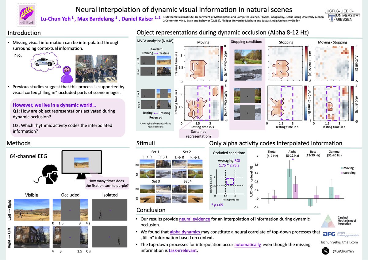 LuChunYeh's tweet image. When a train go through a tunnel, we can’t see it, but still know it’s moving. What’s the neural mechanism to support this interpolating process for dynamic information? Come check my poster at @VSSMtg on Saturday afternoon 2:45 - 6:45 at Pavilion 😊 @maxbardelang @DKaiserlab
