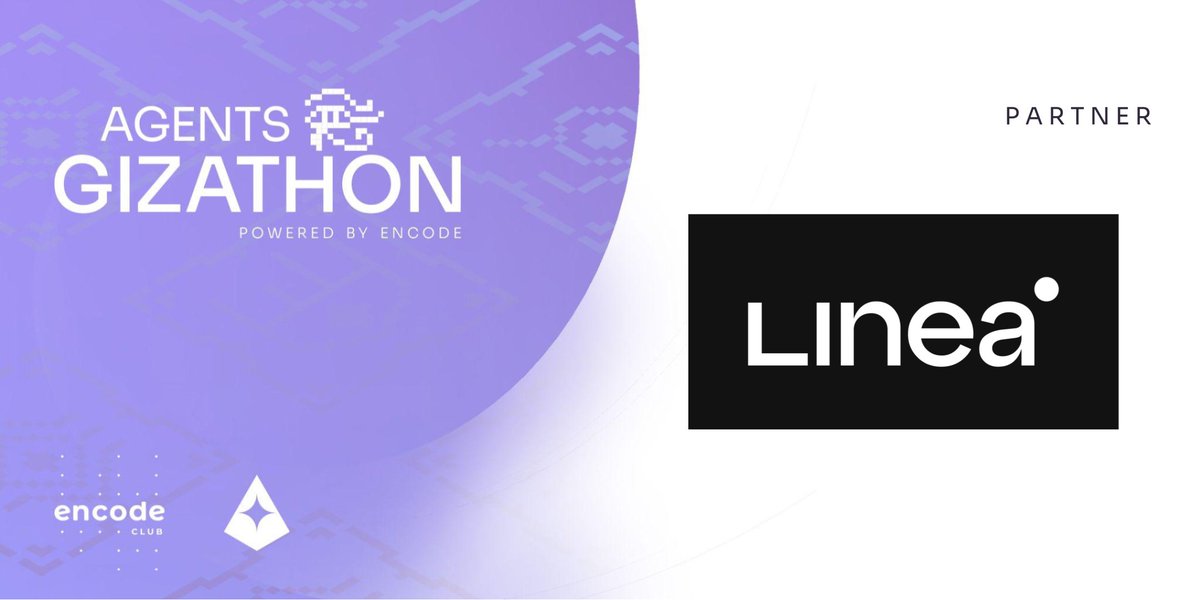 📣 Partner update! We’re happy to announce @LineaBuild will be joining the Agents Gizathon with @gizatechxyz. Develop an AI Agent using the Giza SDK on top of a decentralised protocol on Linea Sepolia & stand the chance to win from a $2,000 prize pool! Register: