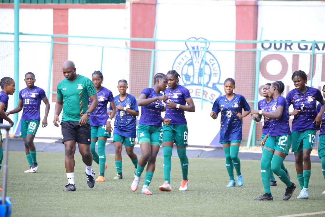 Zambia U17 Women's National Team warming up. #WomenFootballUG #UGAZAM