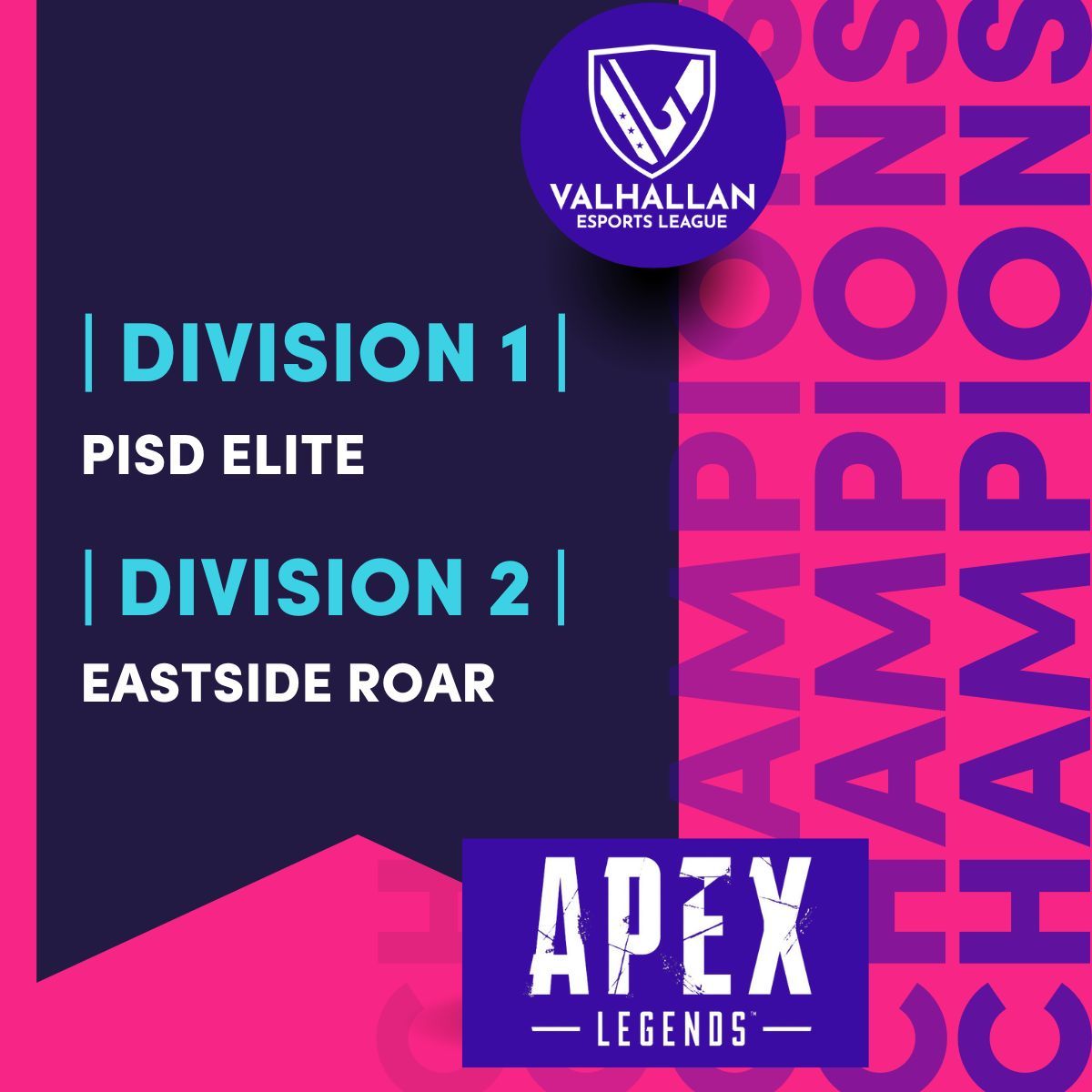 🏆 Apex Legends champions of our Spring season! 
Congratulations and GG's to all players and coaches for their intense battles and teamwork! 

| #VHEL | #ApexLegends | #EsportsLeague | #EsportsYouthLeague |