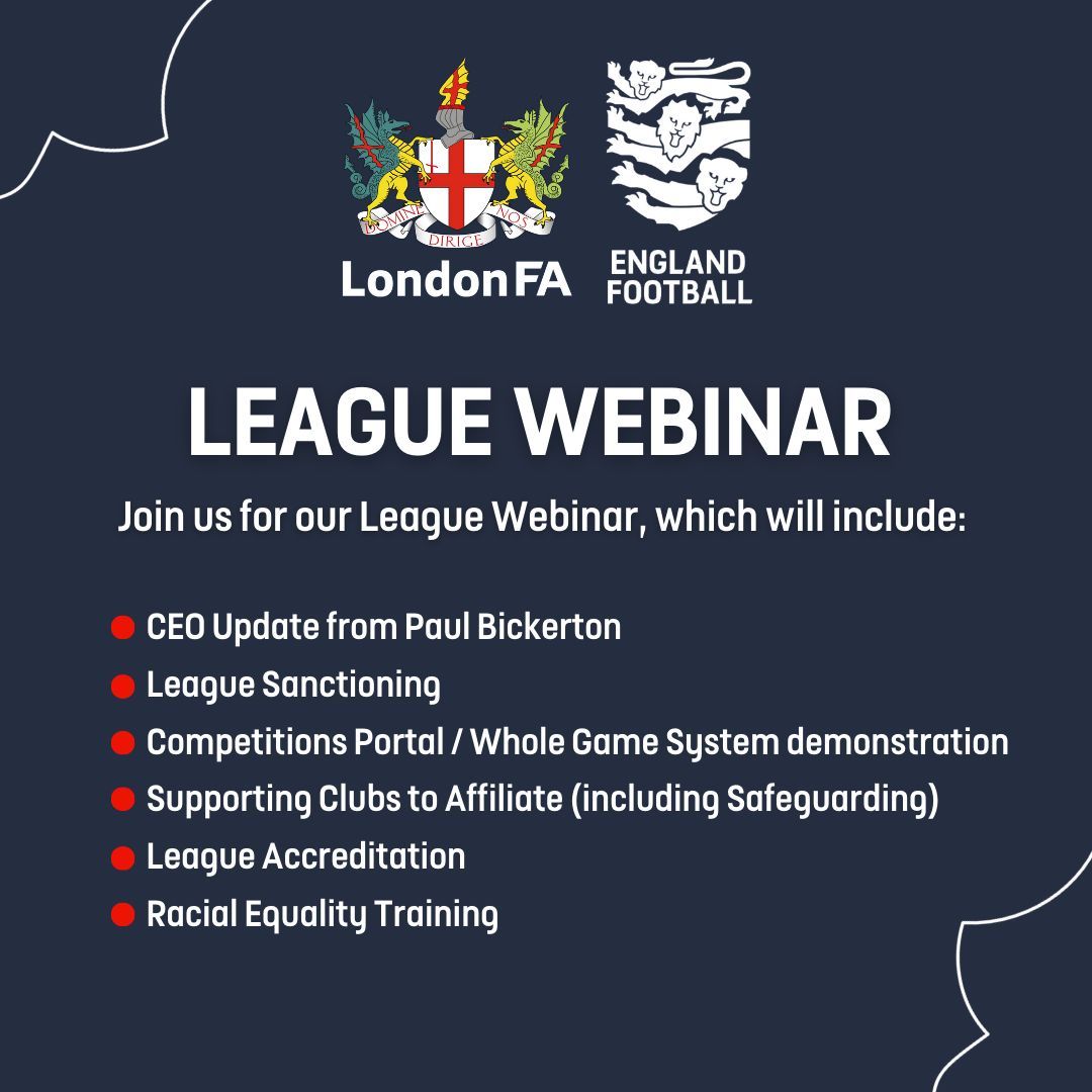 LEAGUES 📣 | Make sure you're prepared for 2024-2025 by joining our special League Webinar on Monday. 💻 Book NOW ➡️ buff.ly/3w4N8lq