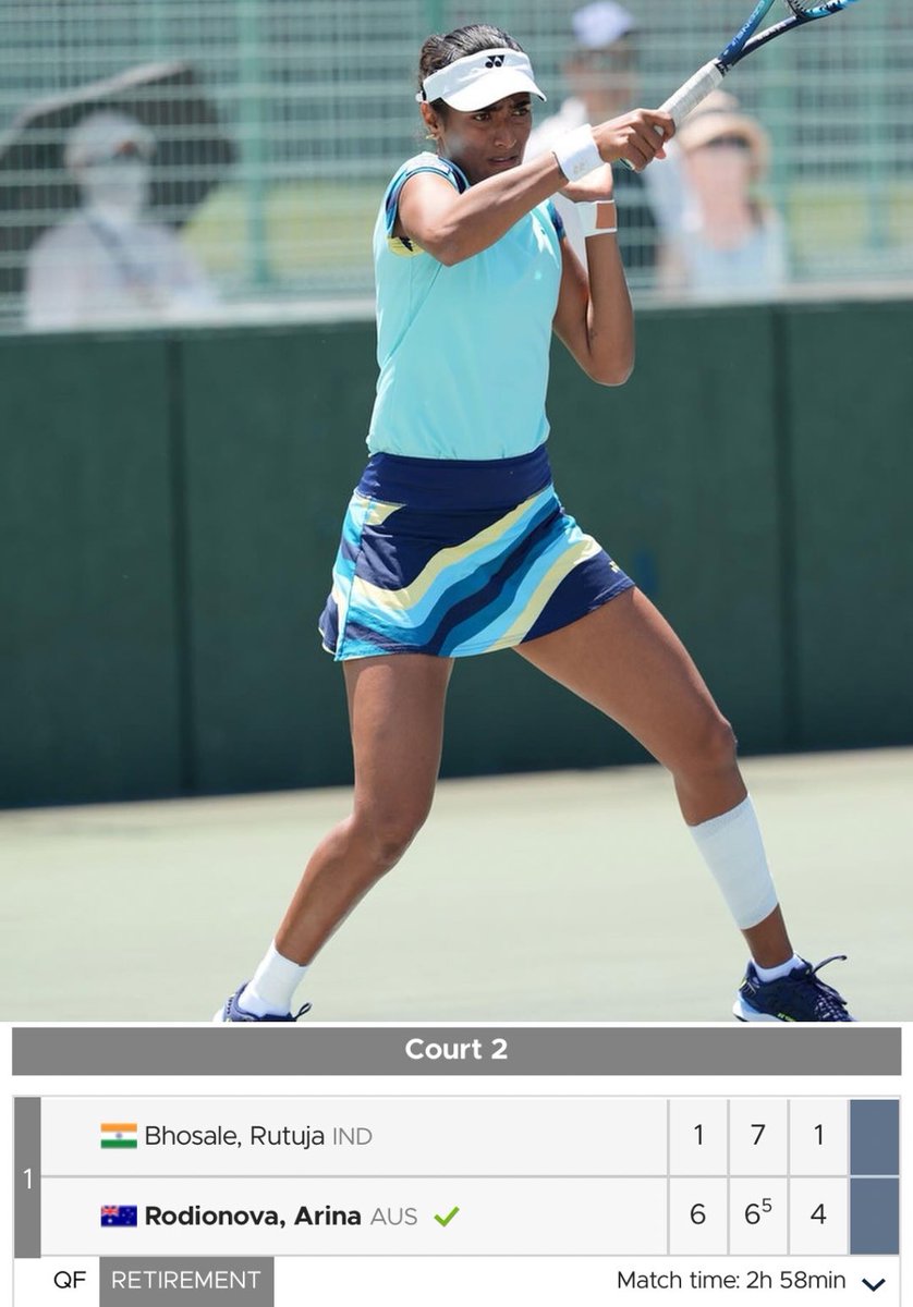 W75 KURUME🇯🇵 : Rutuja Bhosale had to retire from her QF match against the 2nd seed. She saved a MP in the second set and eventually forced a decider but was not able to complete the match