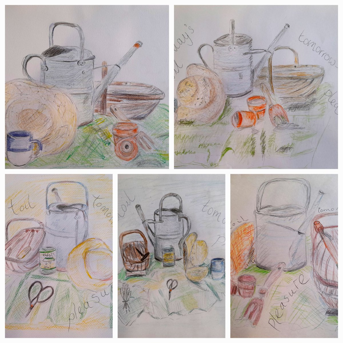 A lovely relaxed and creative morning with my art group at my studio. The theme was gardening and everyone  produced outstanding pieces of artwork.  Well done. 👏👏👏