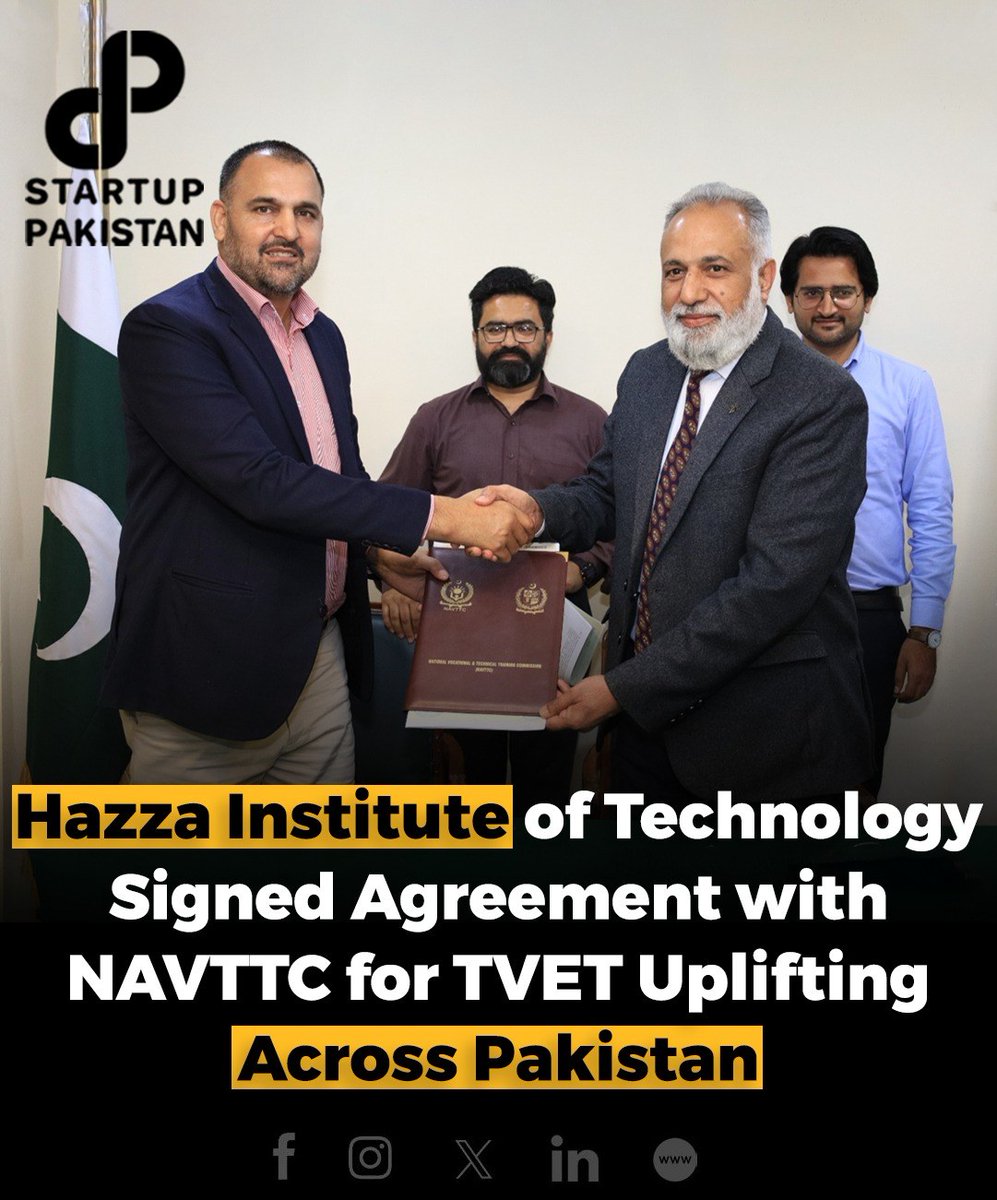 Hazza Institute of Technology has partnered with NAVTTC for 'TVET Uplifting across Pakistan.

For more information and to become part of this transformative journey, please visit 
shorturl.at/EQV39 & hazzainstitute.org

#Hazza #Agreement #Technology #Pakistan