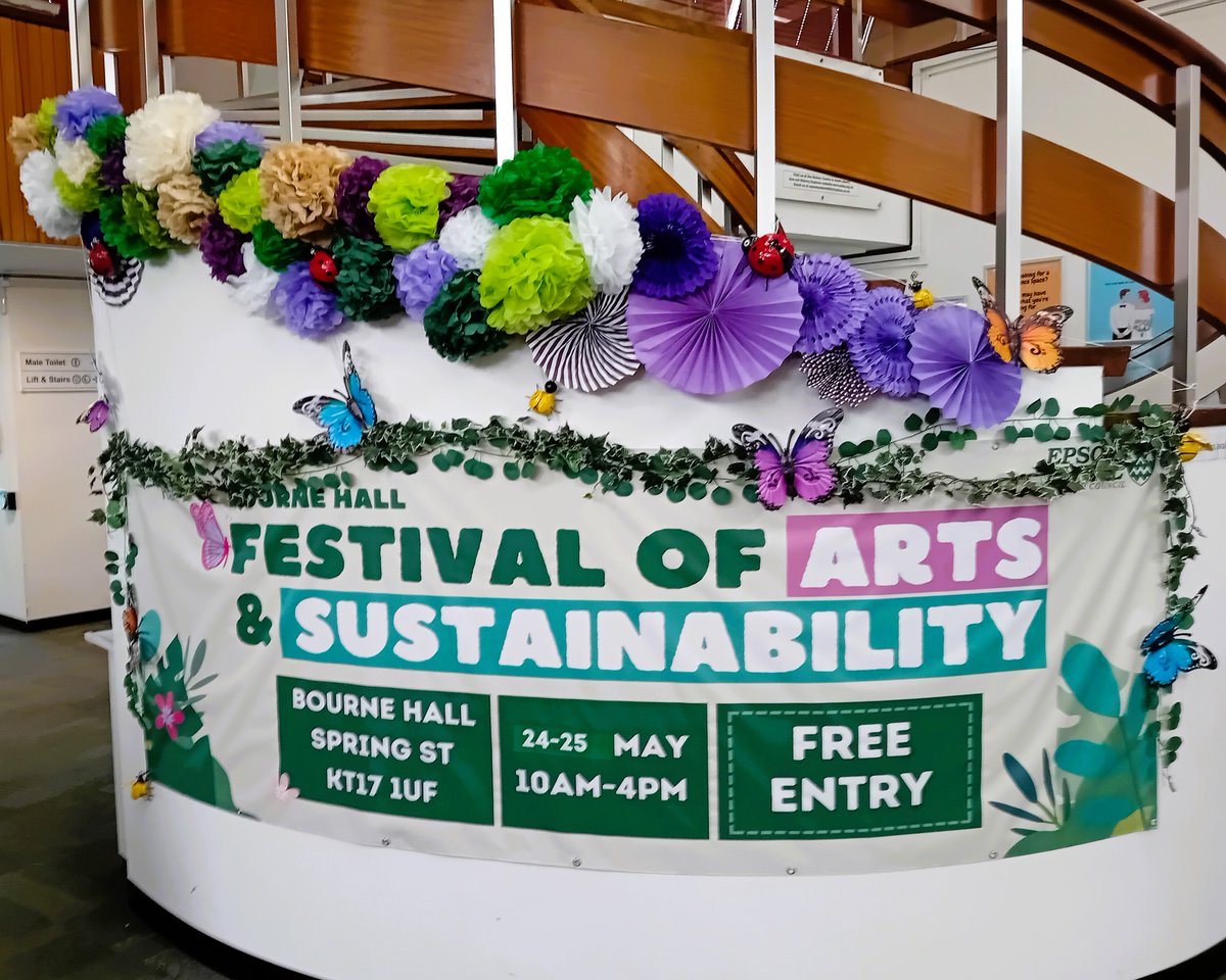 Bourne Hall looks bloomin' marvellous as work gets underway for next week's Festival of Arts and Sustainability! 🦋 🌻 Find out what visitors can expect from the event on our webpage - orlo.uk/zvugM