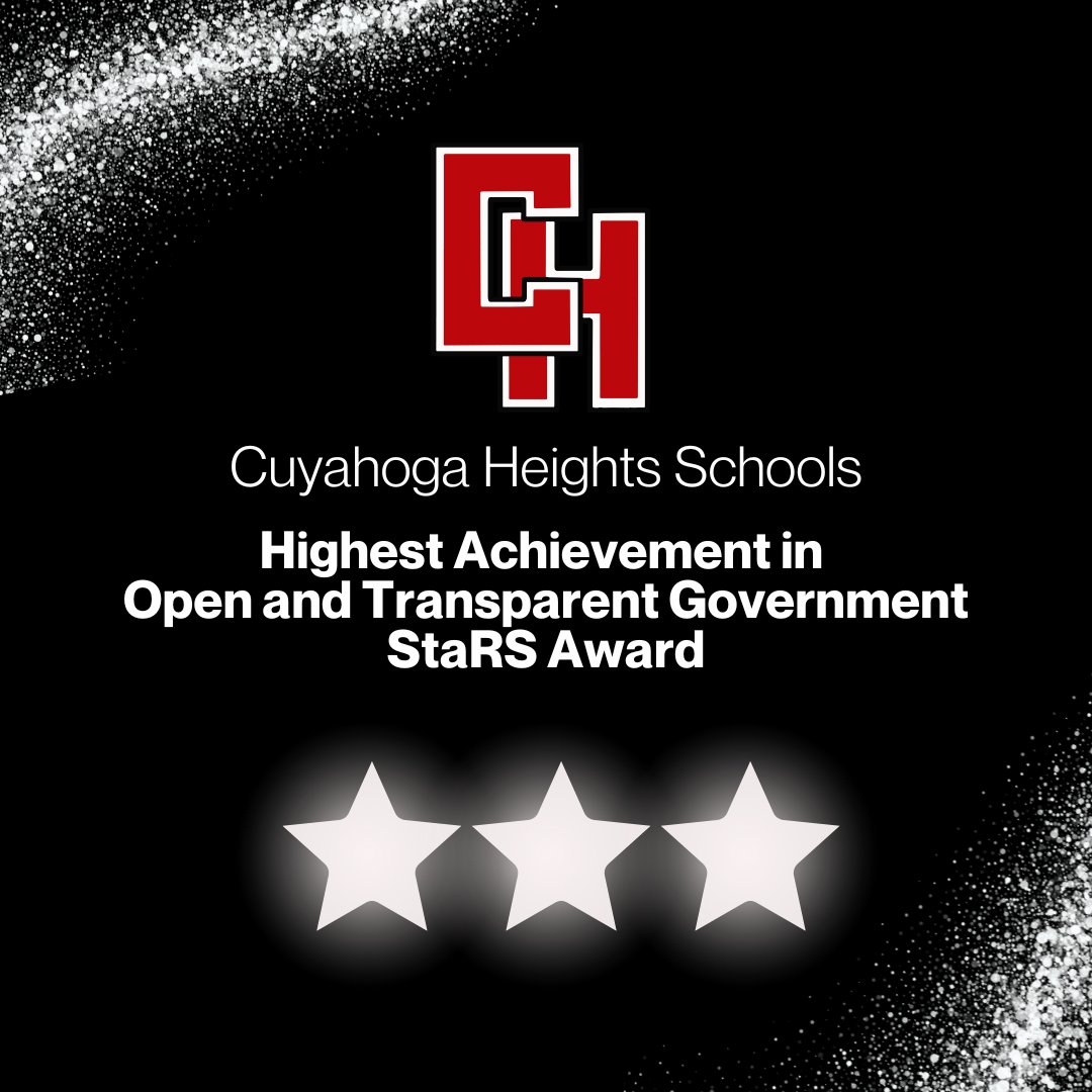 For the third consecutive year, Cuyahoga Heights Schools was awarded the StaRS Award for having the 'Highest Achievement in Open and Transparent Government'. edl.io/n1927929