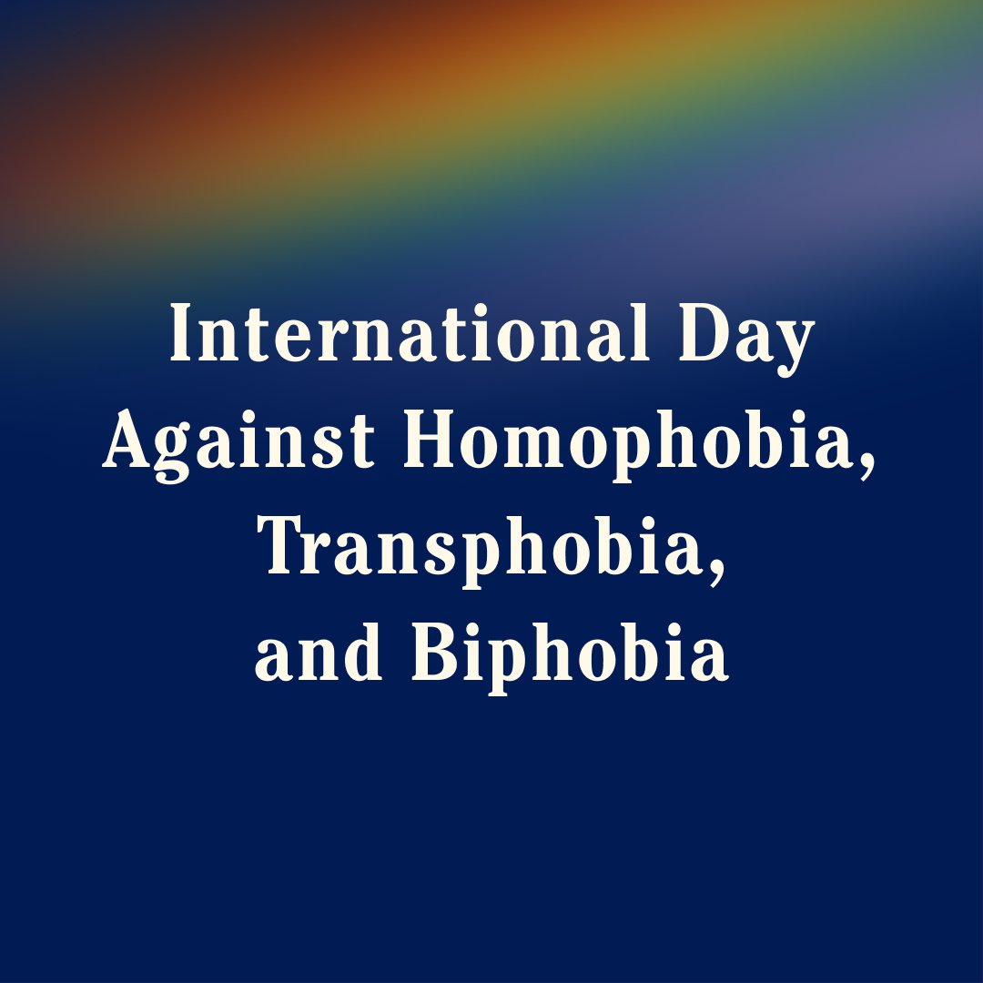 We all have a responsibility to speak out against hate wherever we find it. On International Day Against Homophobia, Transphobia, and Biphobia, we stand in support of the entire LGBTQI+ community.