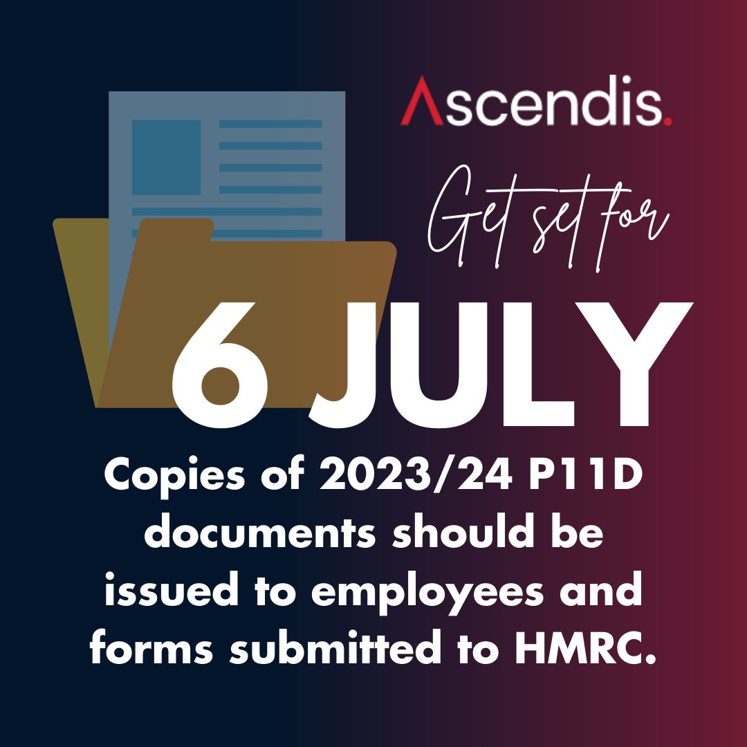 Are you set for the P11D deadline? 🤔

You have until 6 July to provide your employees with their P11D documents and report to HMRC.

Get prepared with the support of our #payroll team.