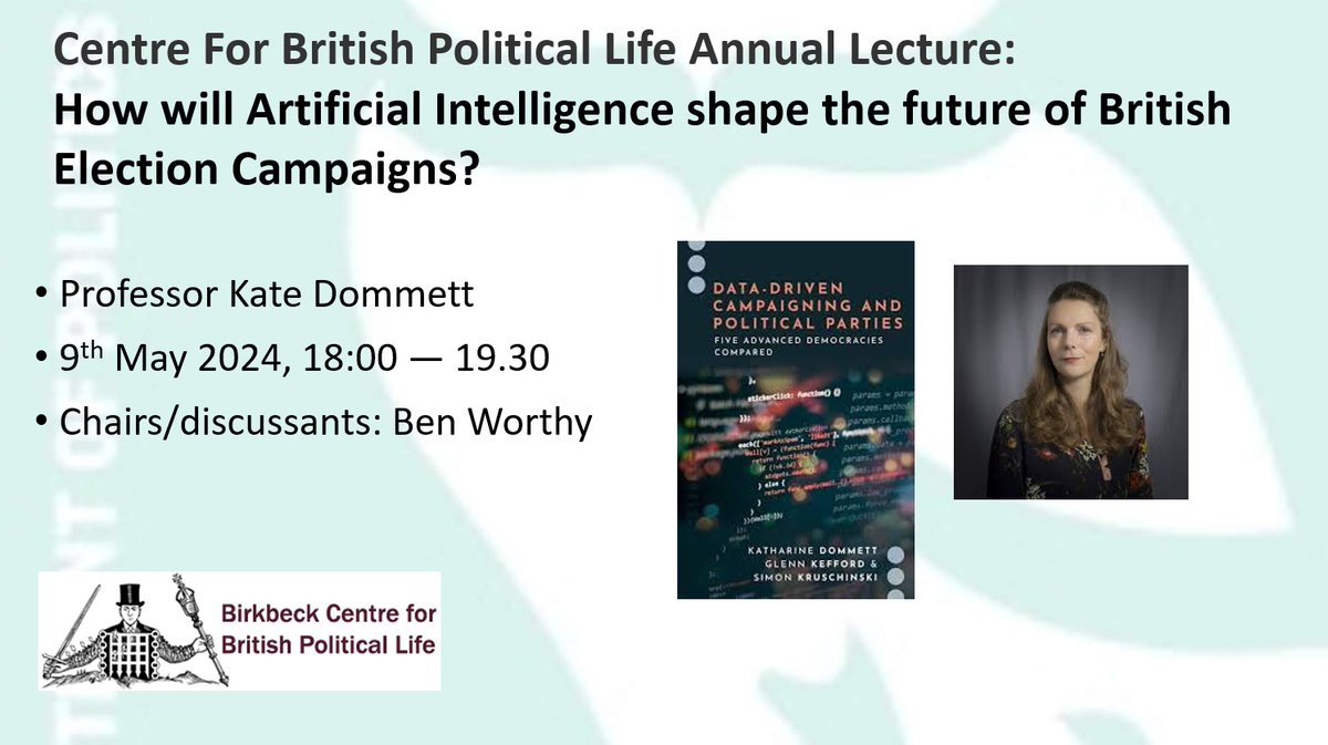 ICYMI: You can watch our Centre for British Political Life Annual Lecture by @KateDommett on AI - now on our Substack! bbkbritpol.substack.com