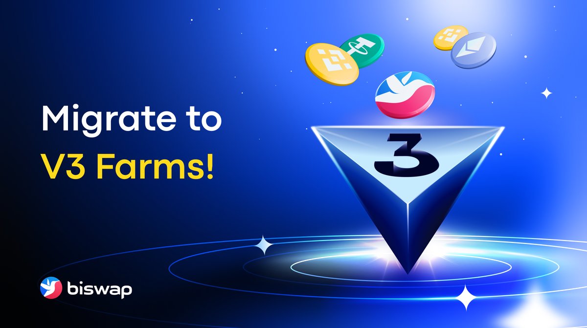 🏎️ Migrate to V3 Farms!🔥 Part of the V2 Farms have been disabled. Rewards from deactivated pairs are now allocated to V3 Farms. Transfer liquidity & earn high yields with V3! Biswap's strategy is to support V3 Farms only - all V2 will be deactivated in the near future!💎