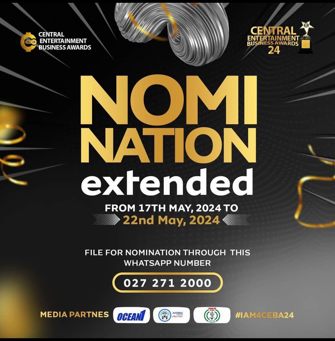fantevoice's tweet photo. Celebrating Excellence in Business & Entertainment!!!
NOMINATIONS EXTENDED TO 22ND MAY 2024⏳…
File now and be a part of the Biggest Regional Award Festival right here in the Central Region🏅.
#iam4ceba24 #fyp #ceba24 #CentralRegion
#EventsinCentralRegion #FanteExcellence https://t.co/OHnXlaKKo0