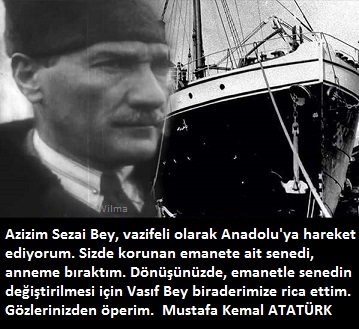 17 Mayıs 1919 #MustafaKemalATATÜRK'ün, Ömer Sezai (Madra) Bey'e mektubu. Kurtuluş Savaşı sırasında annesi ve kardeşini emanet ettiği işadamı Sezai Ömer Madra.