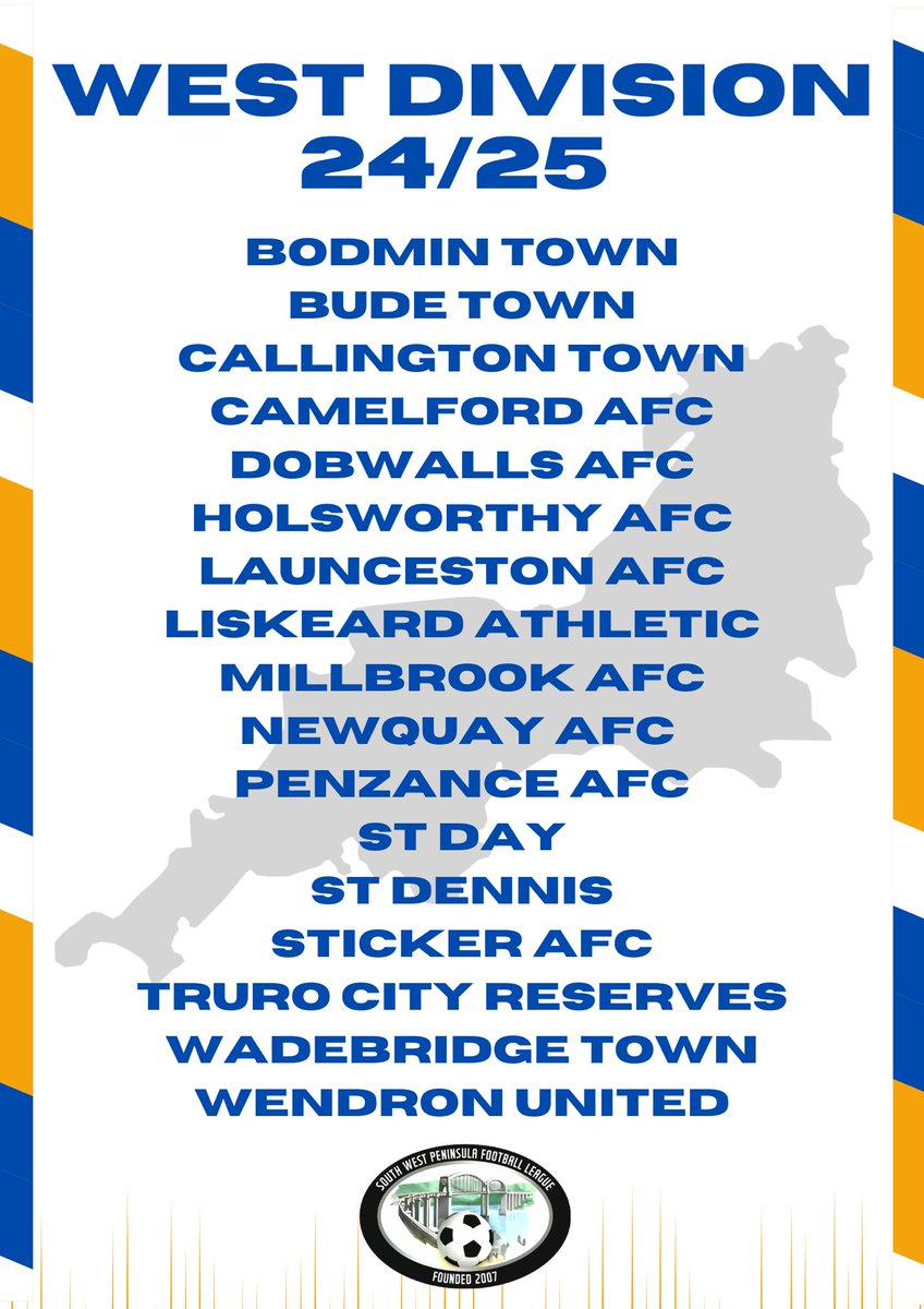 FA announce allocations for 24/25
In West:
Millbrook back from WLP (Step 5)
St Day promoted from St Piran
Sticker reprieved on PPG
Mullion requested Voluntary relegation
@MillbrookAFC @STDAYAFC1 @StickerAFC @swsportsnews @Cornishfootball