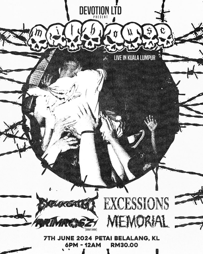Friday night madness. Present to you Milhouse (IDN) live in Kuala Lumpur on 7th June (Friday) at Petai Belalang, KL.
Supporting by Memorial, Expurgated, Excessions and Primrosz (debut show).