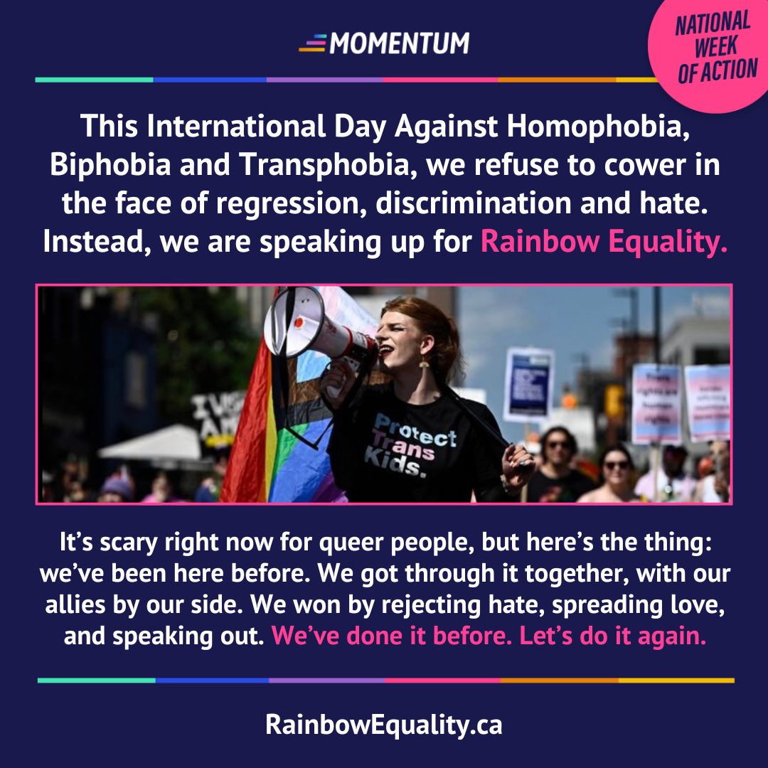 We refuse to live in fear. We refuse to cower because we know that that’s what the homophobes & transphobes want. They want us scared.

But we are defiant. We are speaking up. We are building community, spreading love and taking action for #RainbowEquality.

🏳️‍⚧️Happy #IDAHOBIT 🏳️‍🌈