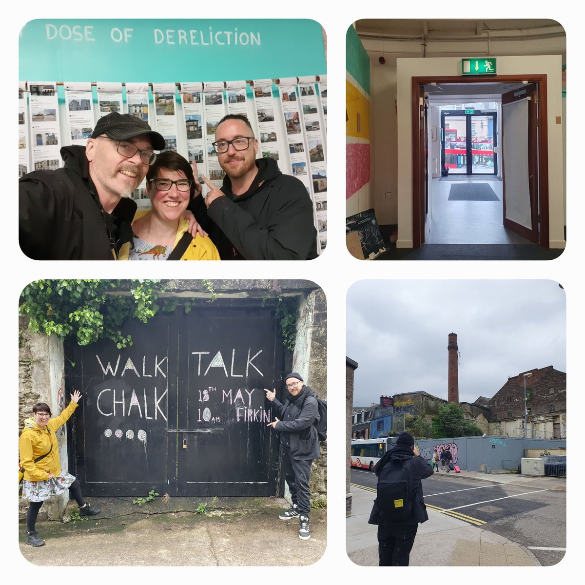 Final preparations incl. route walk for our inaugural #WalkTalkChalk with our special guest @godonagh See you tomorrow at 10am at @DanceCorkFC It's time to take back our city for the benefit of the people of Cork #DerelictIreland #RestPlayWork #RegenerativePlacemaking
