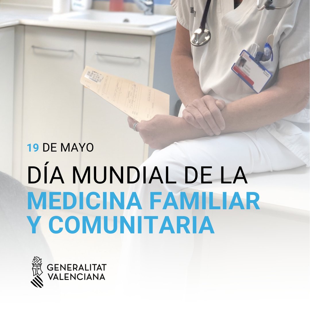 🗓️ Hoy es el Día Mundial de la Medicina Familiar y Comunitaria 👏 Desde @GVAsanitat agradecemos a los más de 3.800 profesionales de Medicina de Familia de los centros de Atención Primaria de la Comunitat Valenciana su gran labor en el cuidado de la salud de los ciudadanos