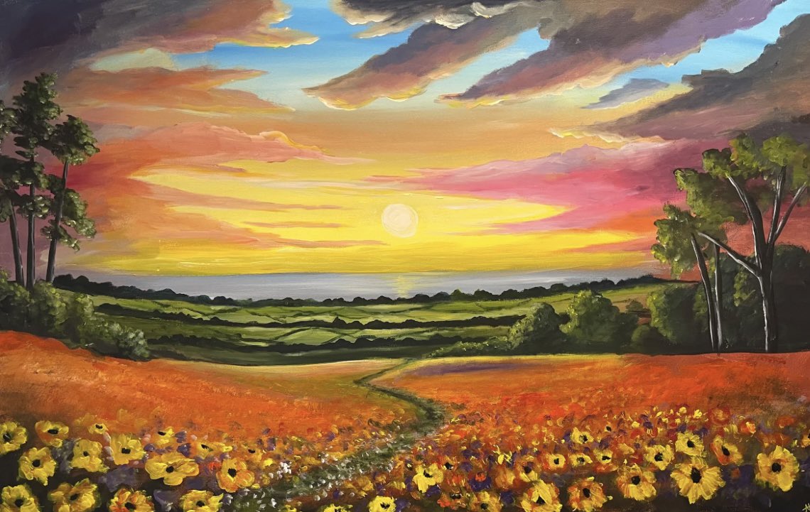 Aisha Haider Fields of Sunset Flowers Acrylics 48” x 30” artwork500.co.uk/product/fields… 📩 PM For Further Enquiries 🚚 Free Postage Throughout the UK 📲 Klarna, Clearpay Options Available #london #londonlive #londonlife #visitlondon #thisislondon #all #igerslondon #livemusic