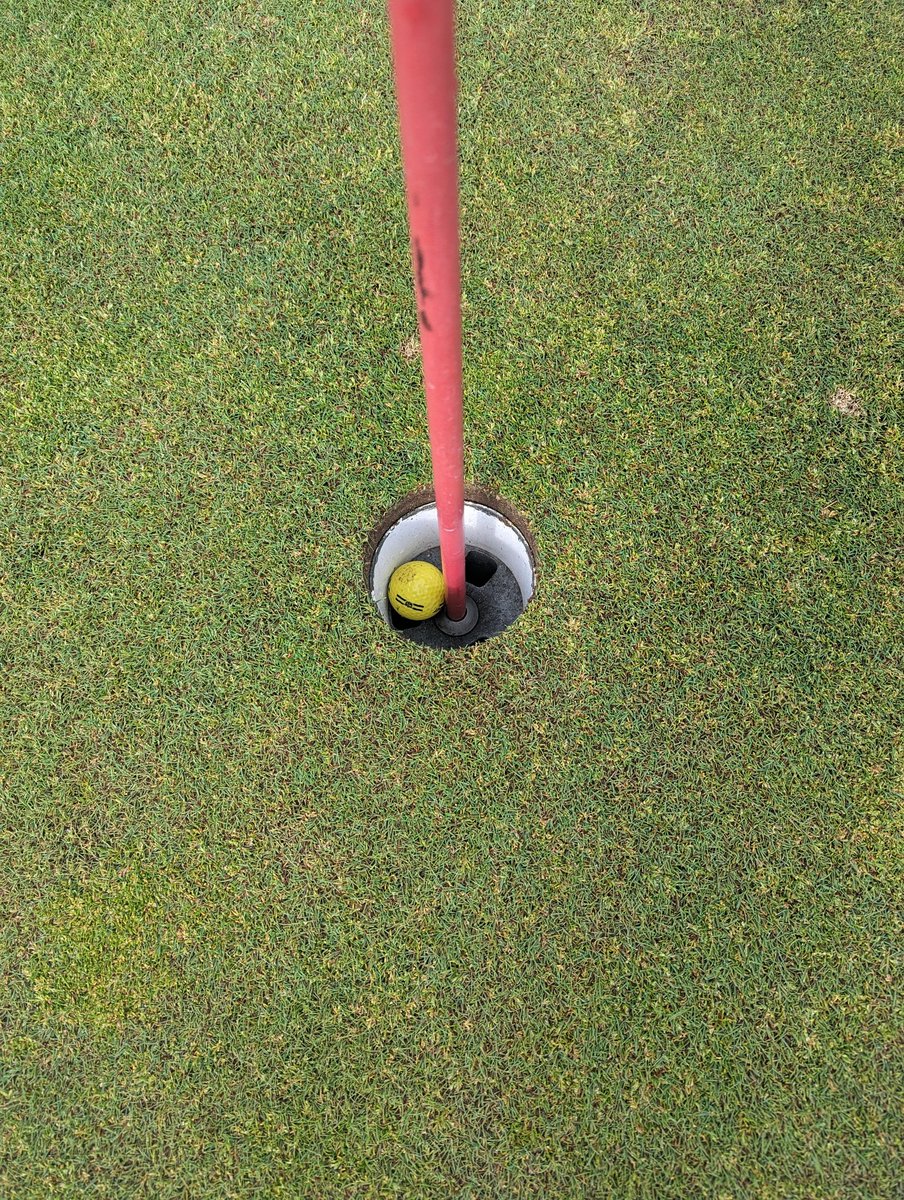 Helping the guys with some course setup this morning at my #sidehustle and I threw my bag on the cart to hit a few shots. Aced the par 3 8th (196 yards). Of course, no one saw it, and it was the second shot, but it was fun anyway. #golflife