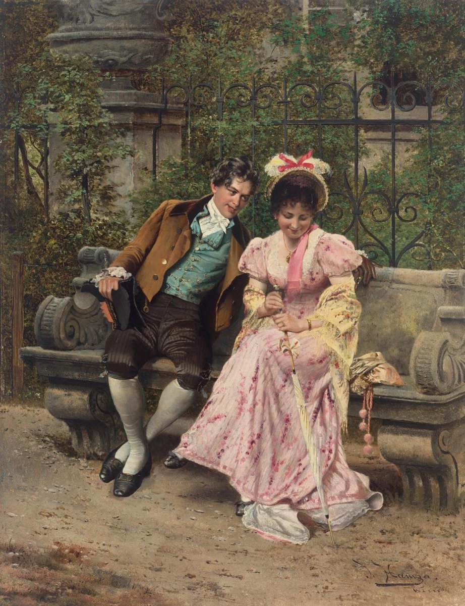 🎨Austrian painter Johann Hamza (1850-1927) Falling In Love