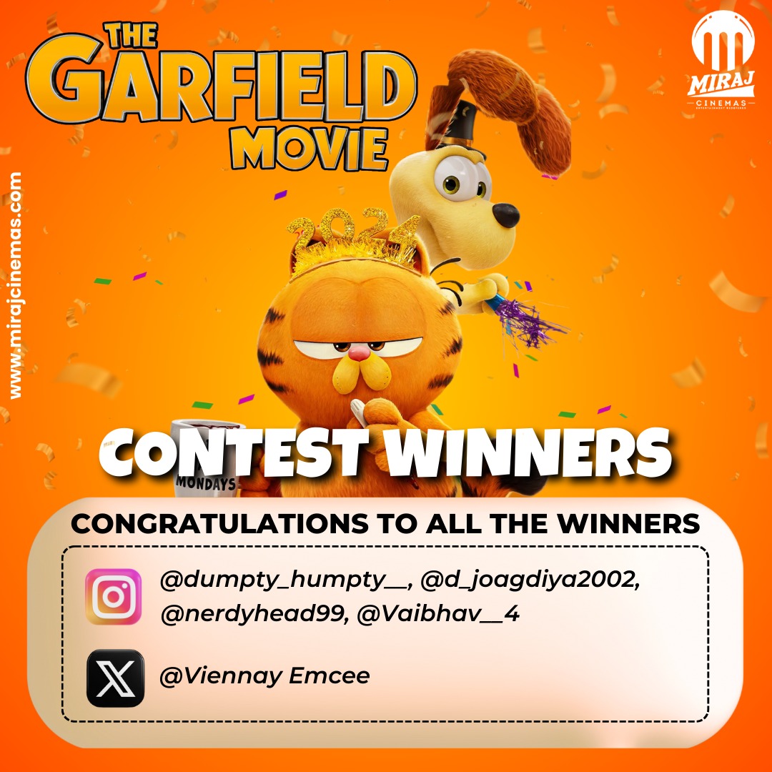 🎉 Congratulations to all our fantastic winners of #TheGarfieldMovie Contest! 🐾 You have won exclusive movie merchandise from #Garfield. Kindly DM us your contact & address details to claim your gift.Thank you to everyone who participated and shared their love for Garfield! Stay