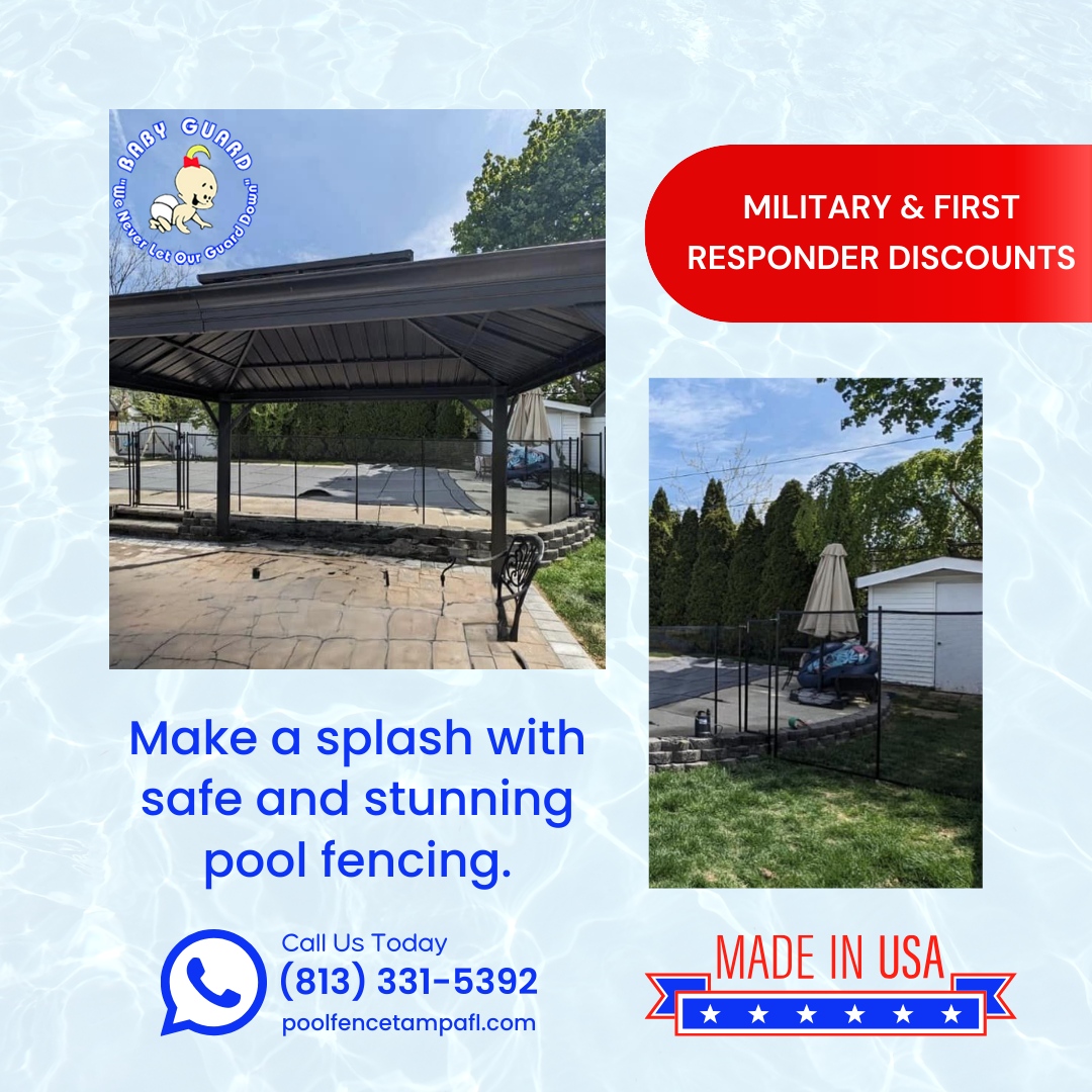 Our fences are both functional and fashionable. 💦🛡️

🌐 poolfencetampafl.com
📞 (813) 331-5392

#WestCoastBabyGuard #babygate #safetygate #childproofing #childsafety #babysafehomes #babysafehome #childsafe #safety #babyproof