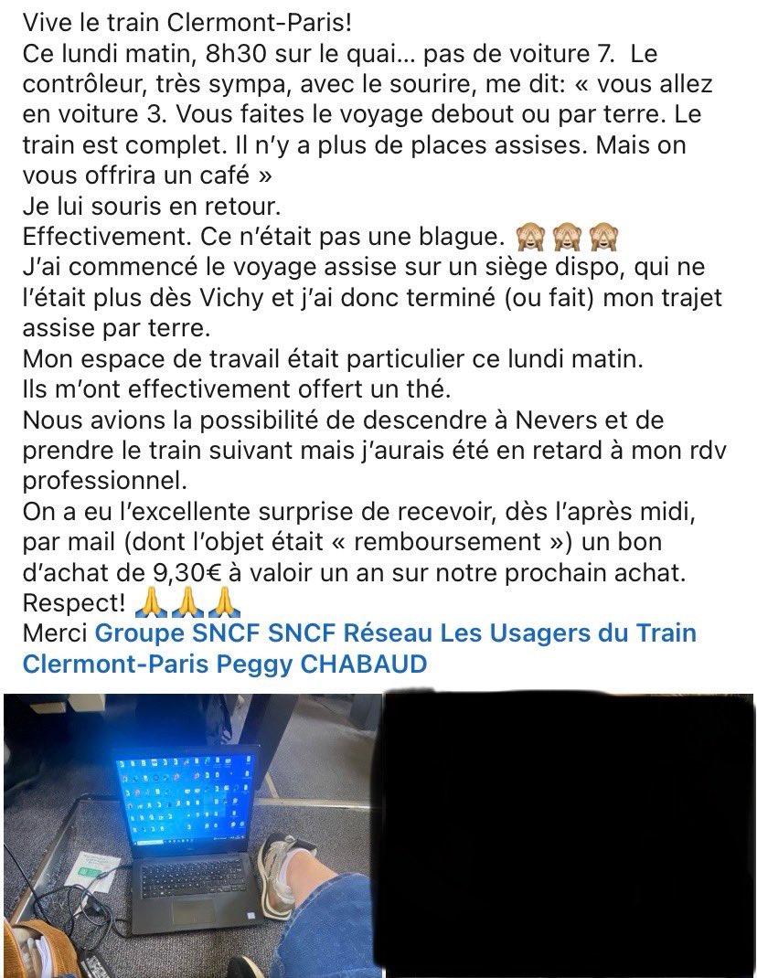 Les usagers du train Clermont-Paris n’en finissent plus d’attendre ces rames Oxygène présentées cette semaine à Velim à une délégation de journalistes. Voici la réalité, très concrète, des usagers sur la ligne cette même semaine. 
⤵️ (1/4)