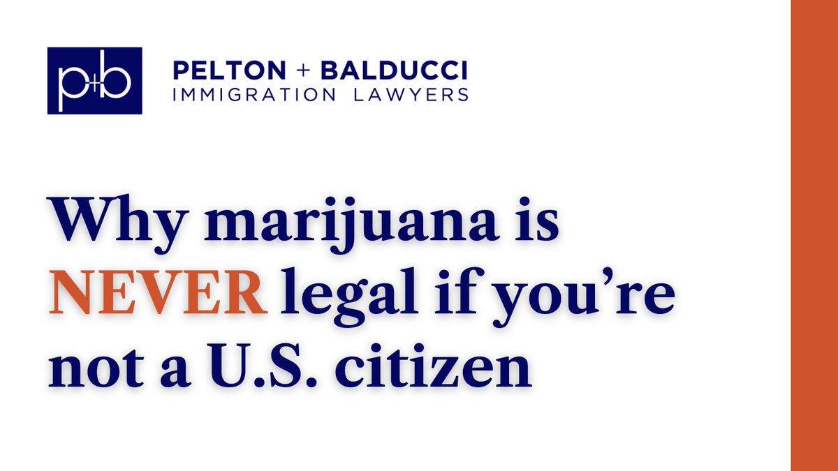 More and more U.S. states have been legalizing marijuana. But due to the severe restrictions on marijuana imposed by federal law, and immigration law, marijuana is NEVER legal if you’re not a U.S. citizen.

pbimmigration.com/legal-marijuan…

#NewOrleansImmigration #ImmigrationLaw