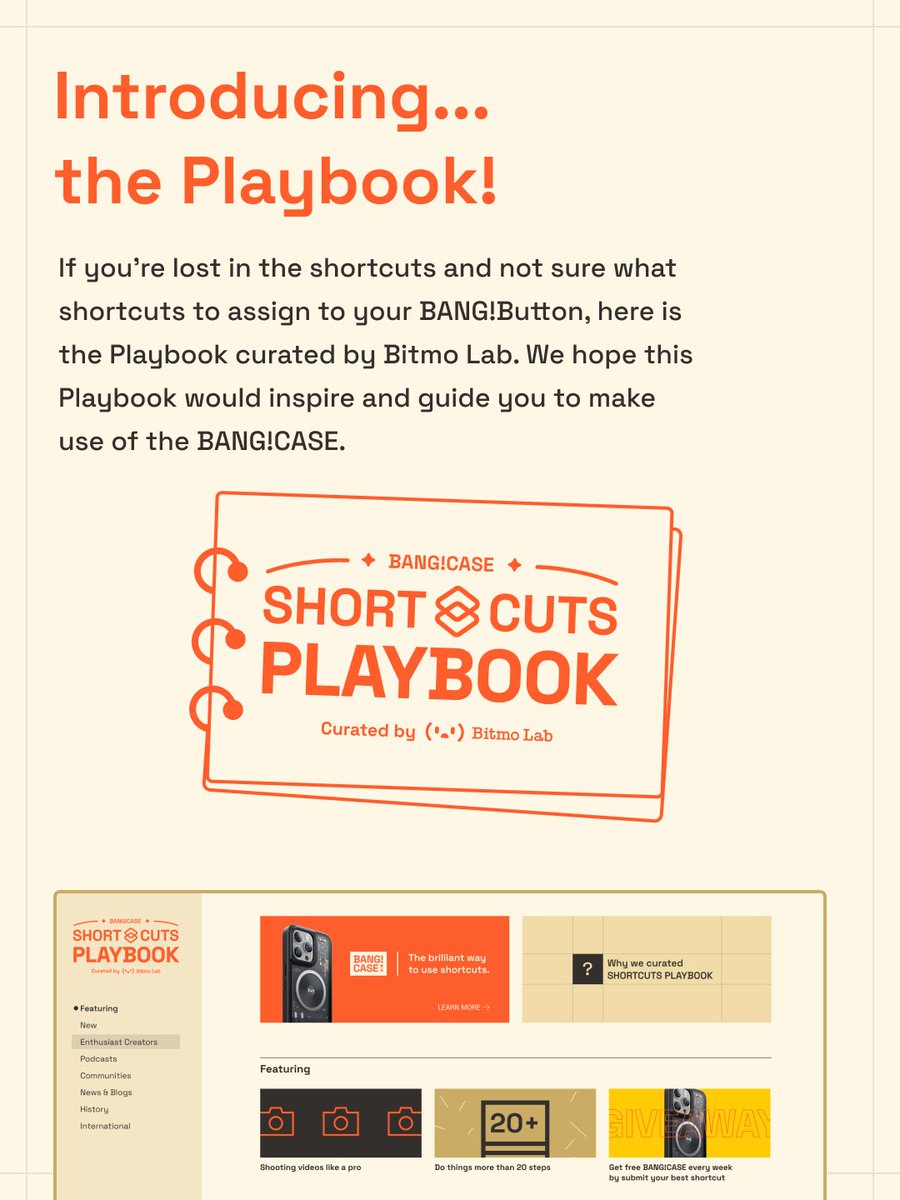 I don't share this with just anybody but...👀

There are just waayyy too many Shortcuts to use, I didn't even know where to start!

Then I was told that there's this Playbook thing in our team, it has selected shortcuts, me SAVED!!!

#decidophobia #iPhoneCase #BitmoLab #BangCase