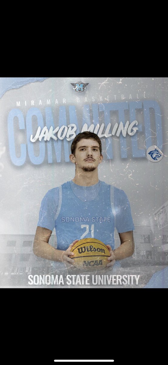 Congrats to 22-23 PCAC POY/All-State @jakob_milling on his commitment to Sonoma State University. @sgnlthelgthoops @FullTimeHoops1 @SonomaSeawolves @lowdry_ #MiramarFamily #MiramarWay