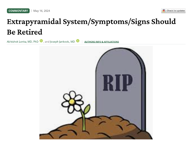 Rest in peace to the term, extrapyramidal system. @AbhiLenka11 and @JankovicJoseph put the final nail in the coffin in their new piece in @GreenJournal Neurology Clinical Practice. Key Points: - Johann Prus coined the term extrapyramidal in 1898. - He experimented on dogs and