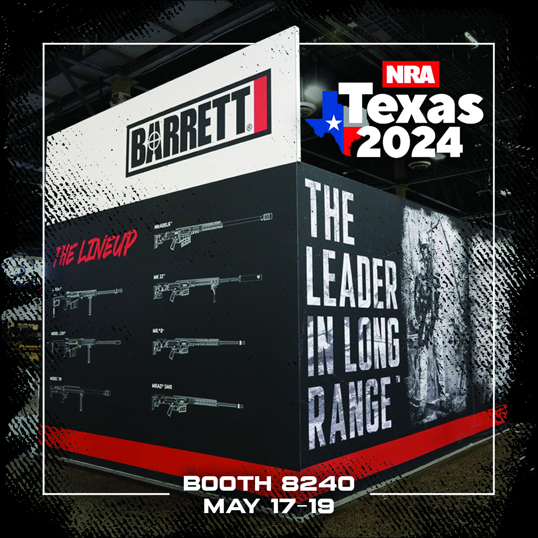 It’s Opening Day @nra 2024, rifles are out and
on display. 
#barrettfirearms #TheLeaderInLongRange
#Model82A1 #M107A1 #Model99 #MRADELR
#MRAD #MRADSMR #MK22 #REC7DI
#tradeshows #2A
