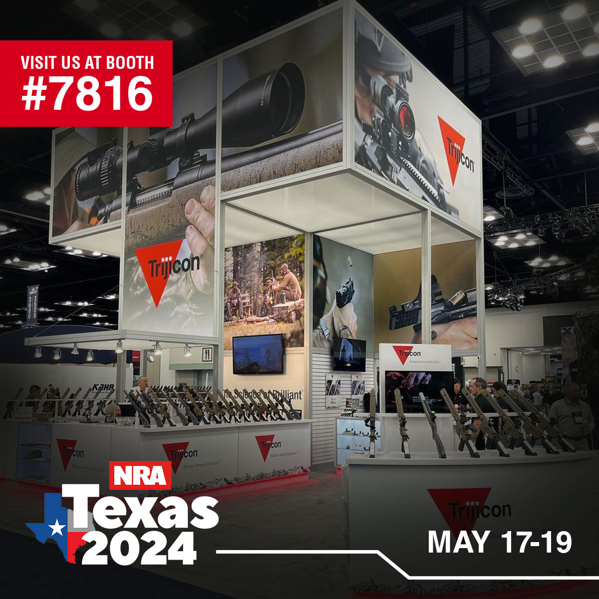 We’re bringing precision to the #NRA Show, May 17-19. Swing by Booth 7816 to check out our range of optics, including the new REAP-IR and IR-HUNTER. See you this weekend. 🎯 #Trijicon #2A #NRAAM #ScienceOfBrilliant