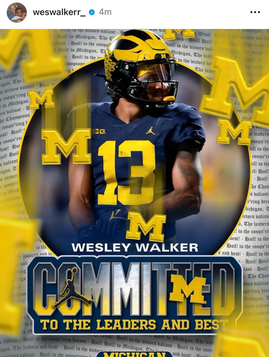 Another defensive back commit. Wesley Walker joins the safety rotation.