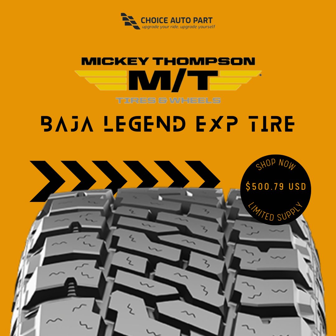 The Baja Legend EXP Tire is the best combination of quietness and longevity. It was designed to provide better off-road grip and on-road comfort. 🚗

Ready to upgrade your ride? Shop now! 🛒

#MickeyThompson #bigtires #offroadtires