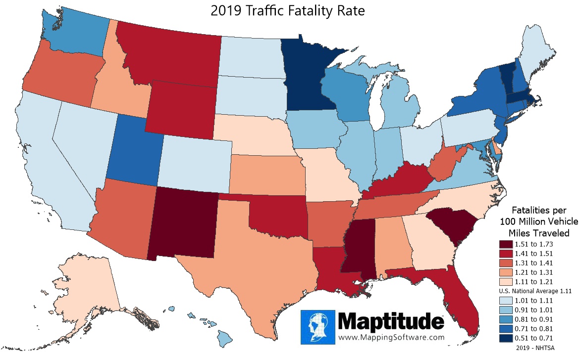 It's really quite impressive that the south manages to have the highest traffic fatality rates despite essentially being exempt from dealing with one of the most significant risk factors when driving - snow.