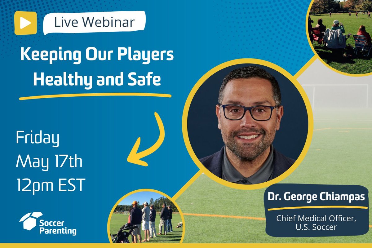 TODAY! There's still time to register for our webinar TODAY, at 12PM EST! Dr. George Chiampas will be discussing how to keep our players healthy and safe--a topic you won't want to miss! Save your seat HERE: buff.ly/4brPnhL