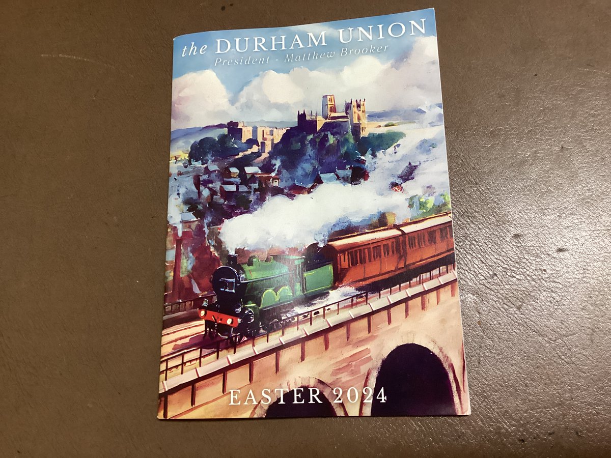 Lovely to receive this from @durhamunion - a fine looking cover. Good luck for the remainder of term