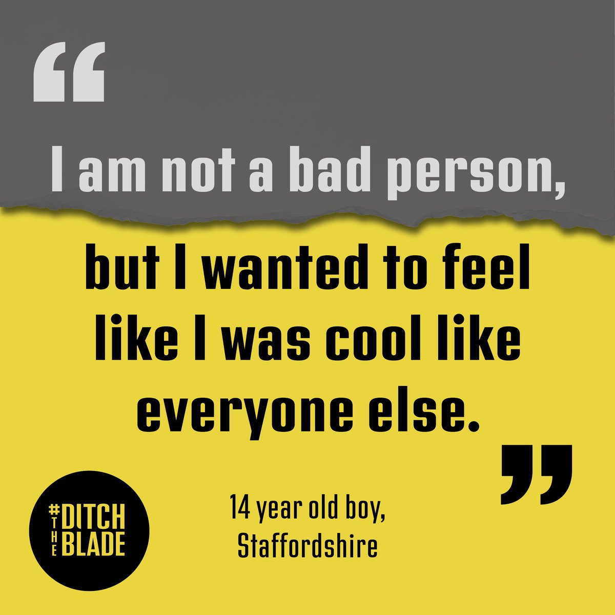 Just carrying a knife can lead to a prison sentence of up to 4 years, affecting the ability to find a job, or travel abroad in the future. 

If you know someone who is feeling pressured to carry, make them aware of the support available to #DitchTheBlade: orlo.uk/p0CNl