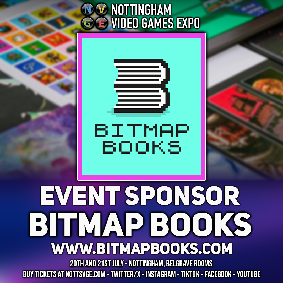 We want to give a massive shoutout to the awesome @bitmap_books for sponsoring The Nottingham Video Games Expo this 20th and 21st of July Their awesome range of titles will be available to purchase across the weekend! Buy your tickets NOW! - eventbrite.co.uk/e/nottingham-v…