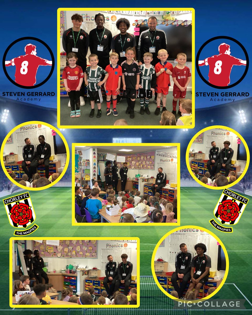 Thank you very much to @SGerrardAcademy and @chorleyfc who came to visit us today, as part of careers day. The children really enjoyed hearing about the journeys of the international students - what an inspiration they are to our young children. #lscpscareersday #lscpsenrichment