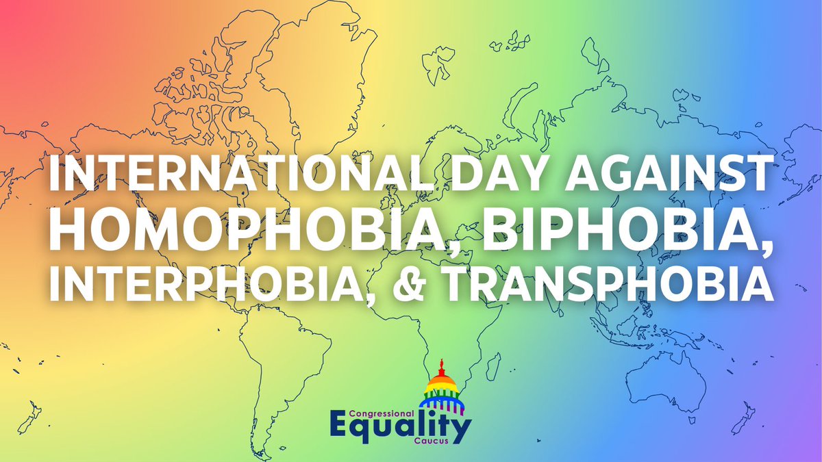 Our members are working every day in Congress to fight back against homophobia, biphobia, interphobia, and transphobia. On #IDAHOBIT, and every day, the largest caucus in Congress is fighting for the LGBTQI+ community's human rights here in the U.S. and around the world.